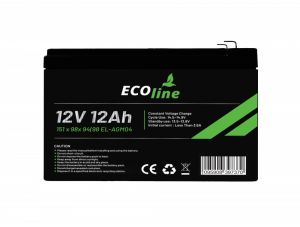 EcoLine – AGM 12 V – 12 Ah VRLA-Batterie – 151 x 98 x 94 (98) – zyklenfeste Batterie