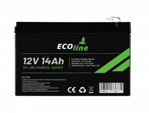 EcoLine – AGM 12 V – 14 Ah VRLA-Batterie – 151 x 98 x 94 (98) – zyklenfeste Batterie