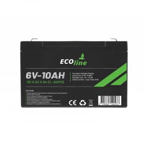 EcoLine – AGM 6 V 10 Ah – 10000 mAh VRLA-Batterie – 151 x 50 x 94 – Deep Cycle-Batterie