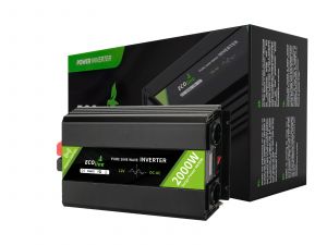 EcoLine - Wechselrichter 12V bis 220V/230V - 2000W Leistung - Reine Sinuswelle - Spannungswandler