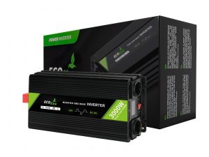 EcoLine – Wechselrichter 12 V auf 220 V/230 V – 3000 W Leistung – modifizierte Sinuswelle – Spannungswandler