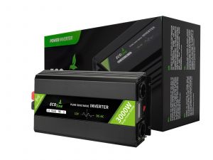 EcoLine - Wechselrichter 12V bis 220V/230V - 3000W Leistung - Reine Sinuswelle - Spannungswandler