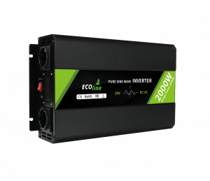 EcoLine - Wechselrichter 24V auf 220V/230V - 2000W Leistung - Reine Sinuswelle - Spannungswandler