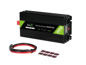 EcoLine – Wechselrichter 24 V auf 220 V/230 V – 3000 W Leistung – modifizierte Sinuswelle – Spannungswandler