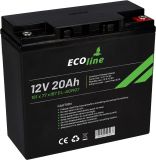 EcoLine – AGM 12 V – 20 Ah VRLA-Batterie – 181 x 77 x 167 – zyklenfeste Batterie