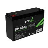 EcoLine – AGM 6 V – 12 Ah VRLA-Batterie – 151 x 50 x 94 – zyklenfeste Batterie